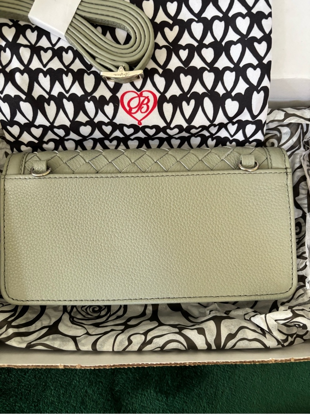Brand new Brighton interlock large wallet with strap Sage - Picture 2 of 14